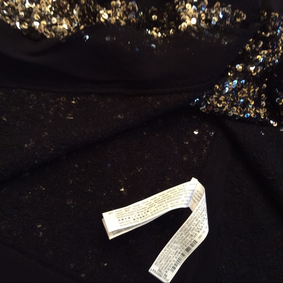 ZARA Limited Edition SEQUIN Chiffon Trimmed Black TOP sz.XS - Picture 15 of 16